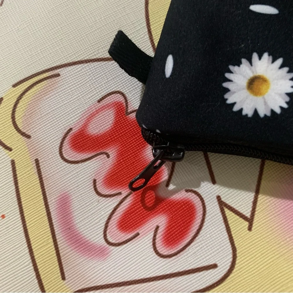 2 Floral Print Zip Cosmetic Pouches